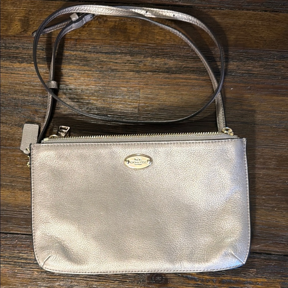 Coach Metallic Silver Crossbody Bag